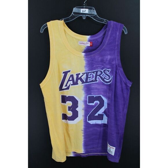 Mitchell & Ness Mens L NWOT LA Lakers Magic Johnson TieDye Tank Top NBA #32 - Picture 1 of 8